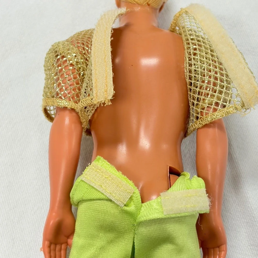 90s Vintage Sun Sensation Ken Doll 1991 Mattel Neon Beach Toy Gold Top